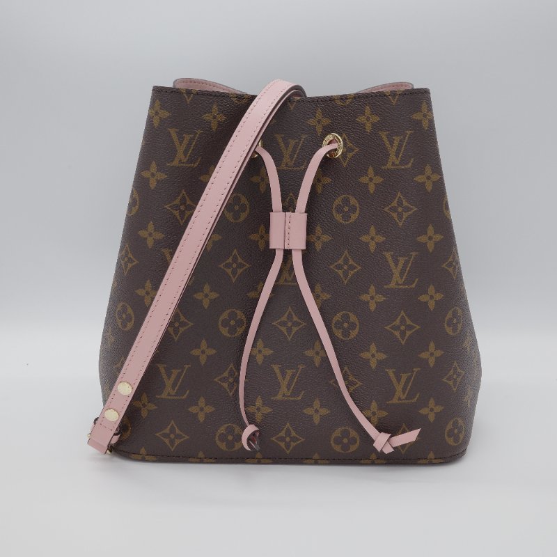 Louis Vuitton 路易威登 NéoNoé MM 老花 芭蕾粉色 帆布 牛皮 單肩包 水桶包-1