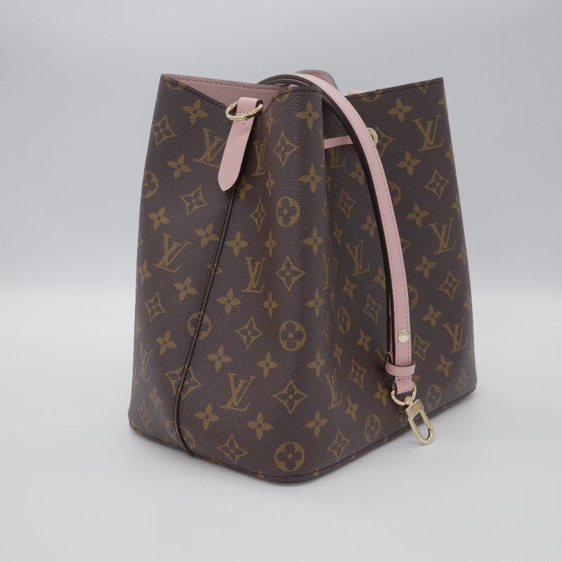 Louis Vuitton 路易威登 NéoNoé MM 老花 芭蕾粉色 帆布 牛皮 單肩包 水桶包-3