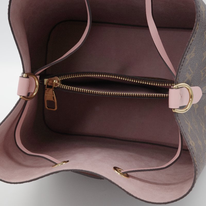 Louis Vuitton 路易威登 NéoNoé MM 老花 芭蕾粉色 帆布 牛皮 單肩包 水桶包-11