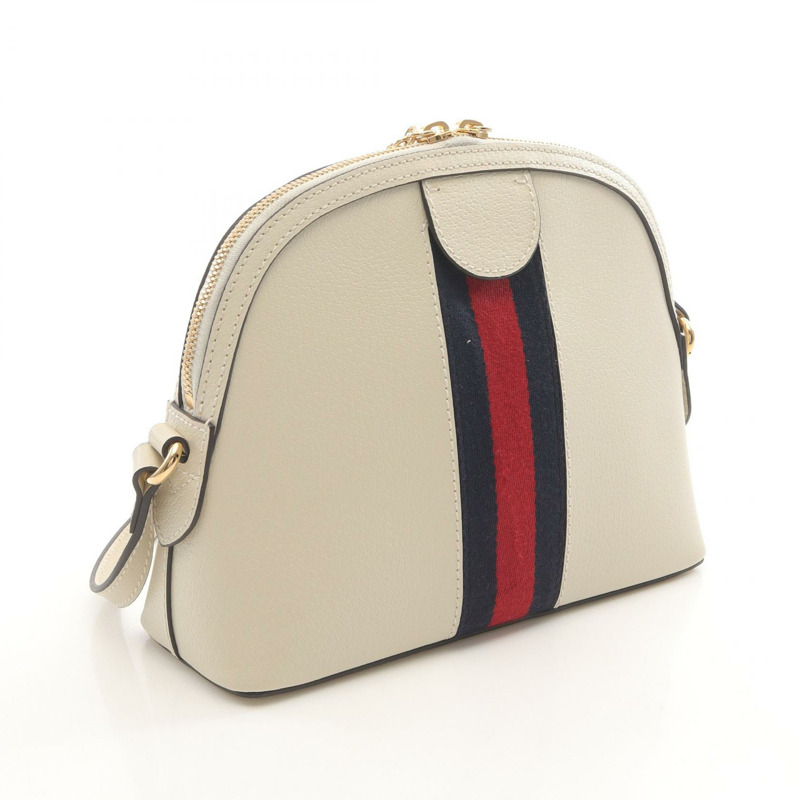 GUCCI Ophidia 鏈條單肩斜背包 499621 皮革 白色 海軍藍 紅色 二手 GG-1