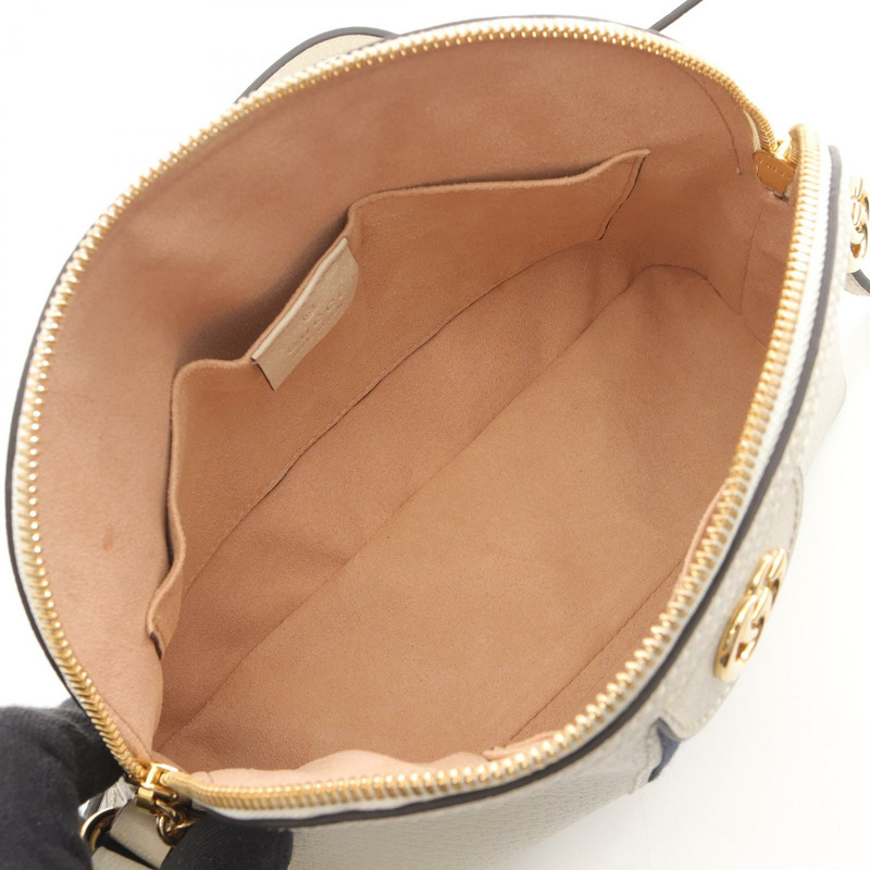 GUCCI Ophidia 鏈條單肩斜背包 499621 皮革 白色 海軍藍 紅色 二手 GG-2