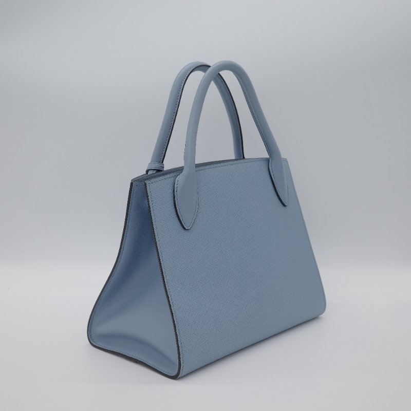 Prada普拉達 Saffiano 淺藍色 牛皮 小號 手提包 肩背包 托特包-3