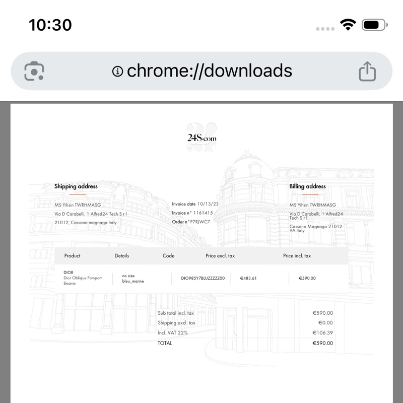Dior oblique毛球毛帽海軍藍喀什米爾羊絨-16