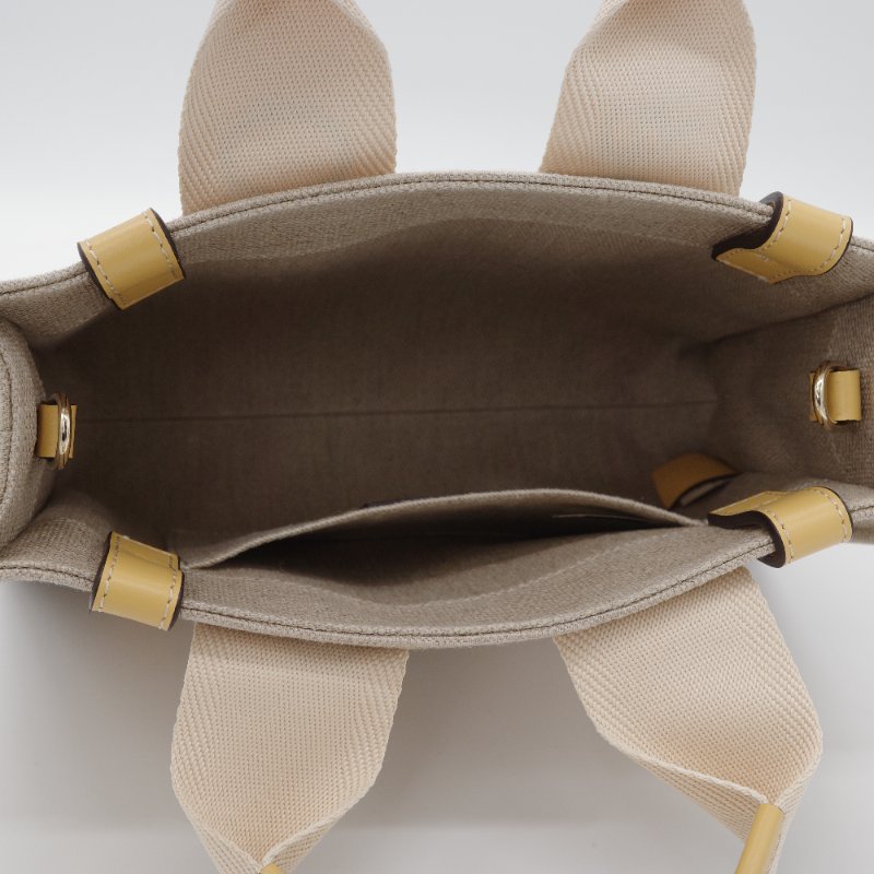 【超級新♥️】Chloé 蔻伊 Woody Tote 亞麻色 蜂蜜金 帆布 小牛皮 手提托特包 肩背包-4