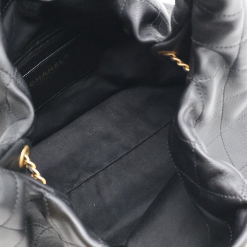 CHANEL 26C牛皮單肩嬉皮Hobo - 中號黑金-2