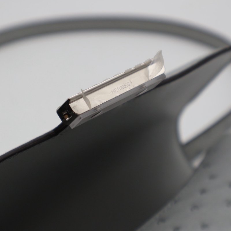 HERMES Mini constance 19 - 鴕鳥皮冰川藍銀 W-6
