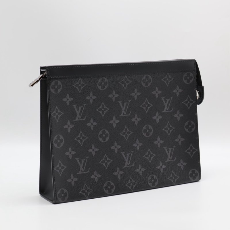 LOUIS VUITTON Pochette Voyage手拿包 - MM灰老花-9