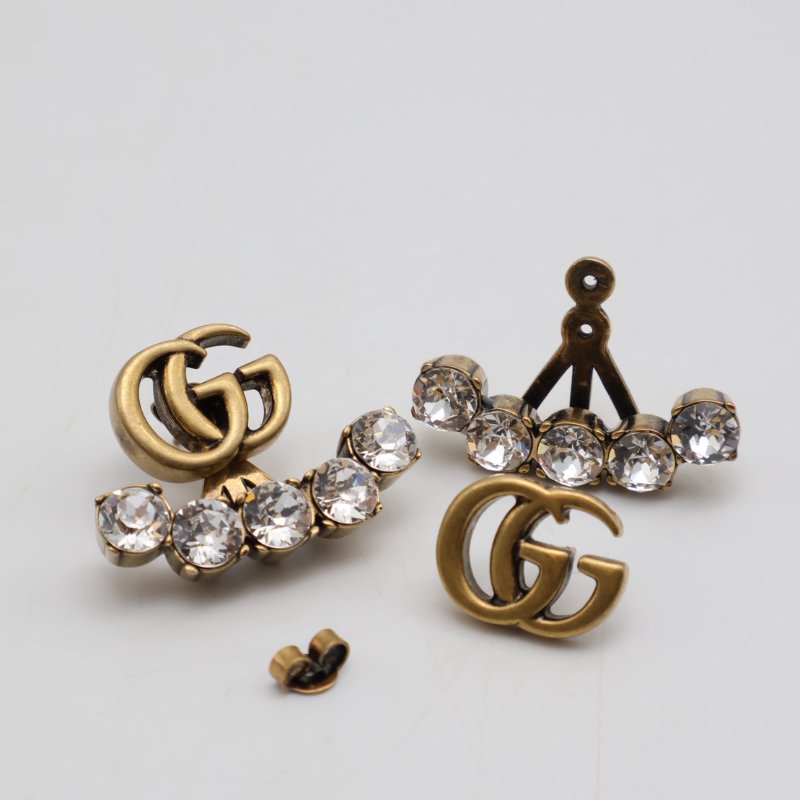 GUCCI GG水鑽耳環-3