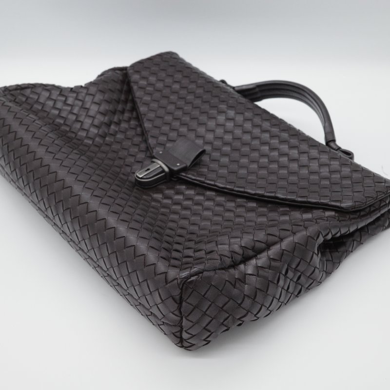 Bottega Veneta 寶緹嘉 Intrecciato 黑色 牛皮 編織包 公事包 手提包-2