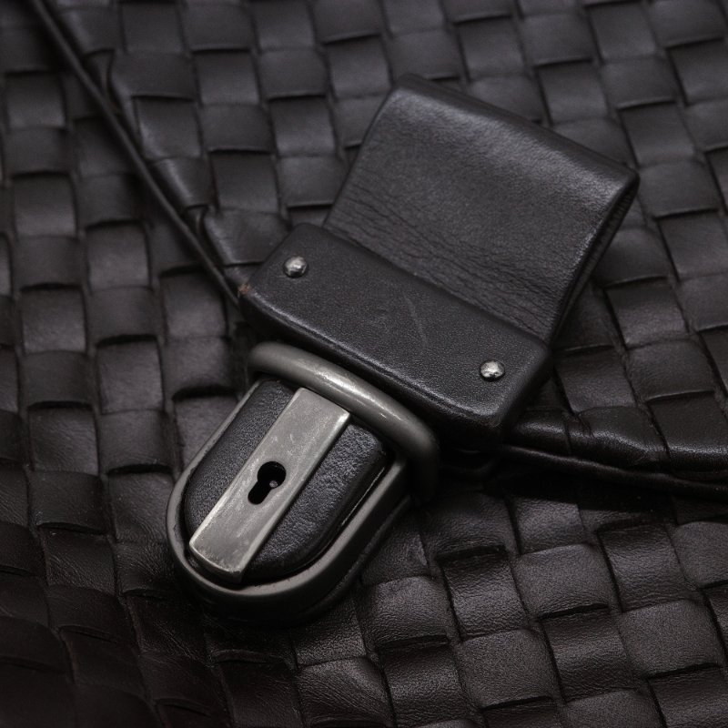 Bottega Veneta 寶緹嘉 Intrecciato 黑色 牛皮 編織包 公事包 手提包-6