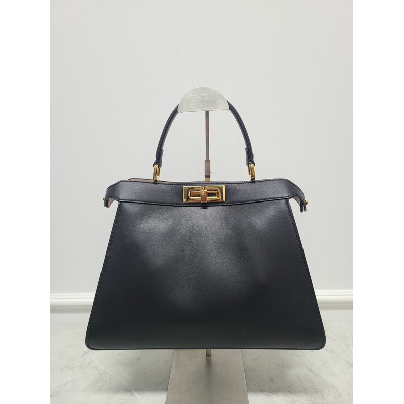 【包稅】FENDI 玫瑰黑小牛皮 Peekaboo ICY 中號-0