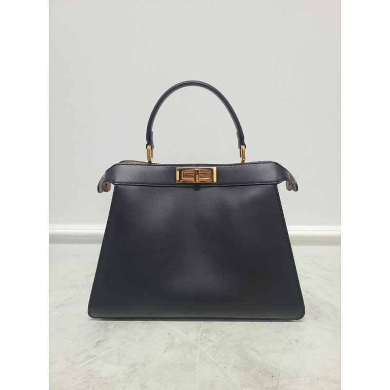 【包稅】FENDI 玫瑰黑小牛皮 Peekaboo ICY 中號-5