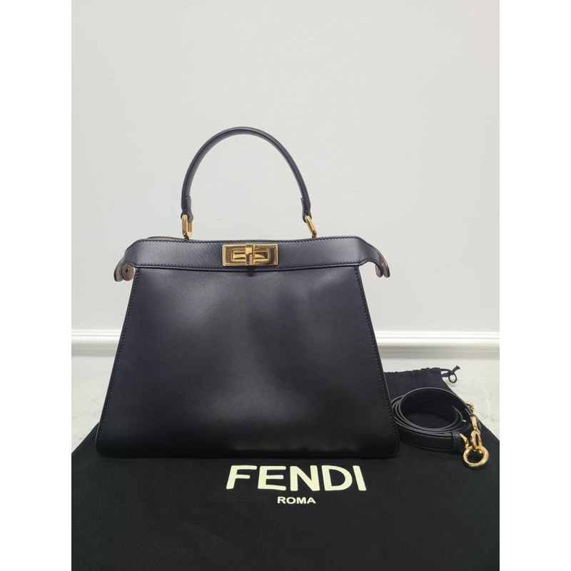 【包稅】FENDI 玫瑰黑小牛皮 Peekaboo ICY 中號-7