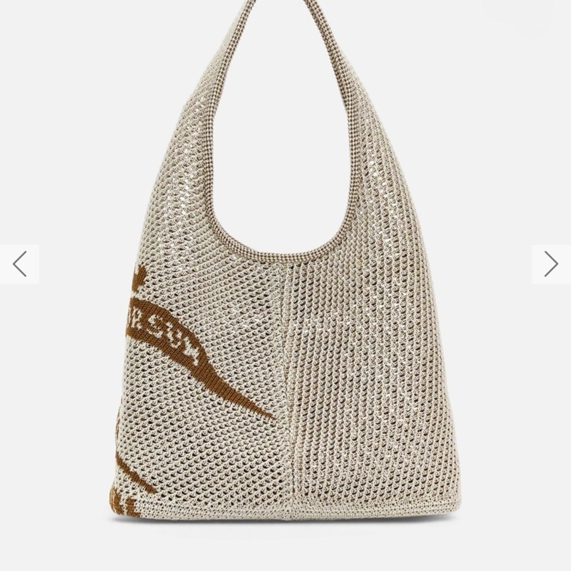 Burberry 大型米白色編織包-9