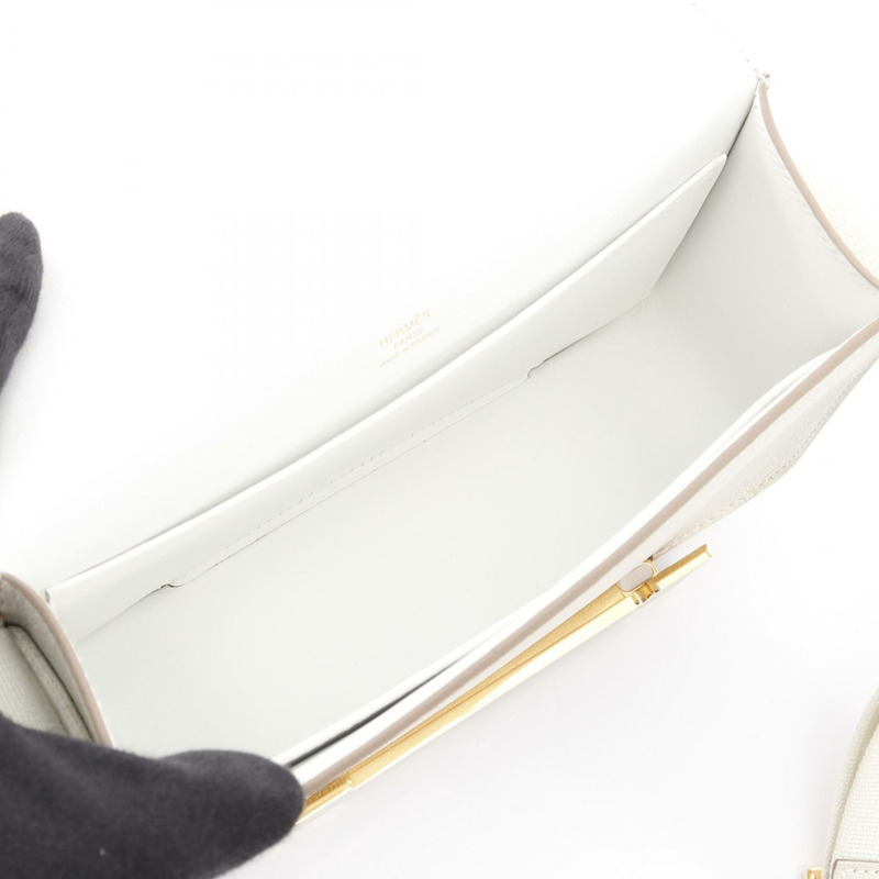 愛馬仕 Geta 肩挎包 B Chevre GHW 白色蘑菇色 二手 女士-2