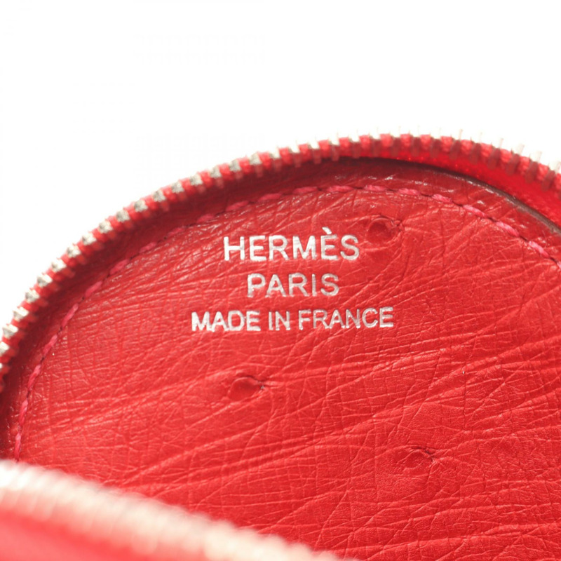 愛馬仕 Tutti Frutti 零錢包，鴕鳥皮材質，紅色，二手，女士款-3