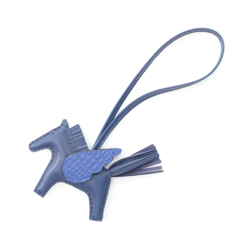 愛馬仕 Rodeo Pegasus PM Touch 藍色 Saphir 藍色 Electric 吊墜 Agneau milo Agneau milo / Matt 鱷魚皮滑雪板-0