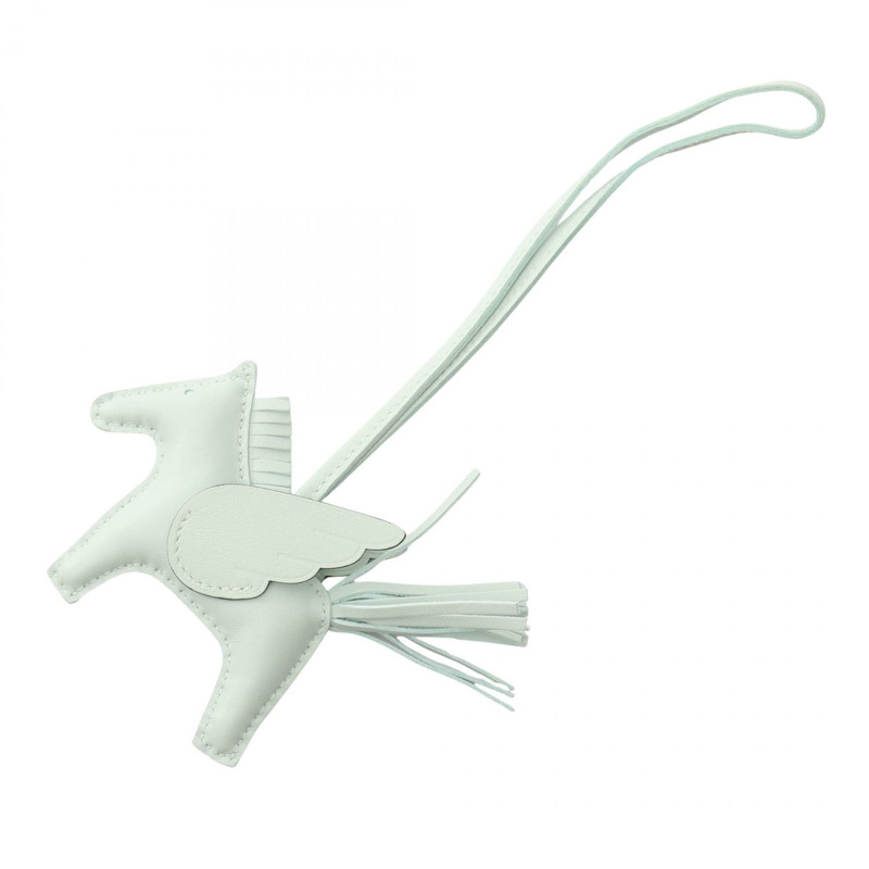 愛馬仕 Rodeo Pegasus PM 吊飾 Agneau milo Swift 皮革，薄荷綠，二手 W-0