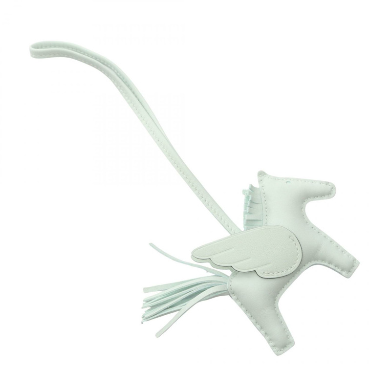 愛馬仕 Rodeo Pegasus PM 吊飾 Agneau milo Swift 皮革，薄荷綠，二手 W-1