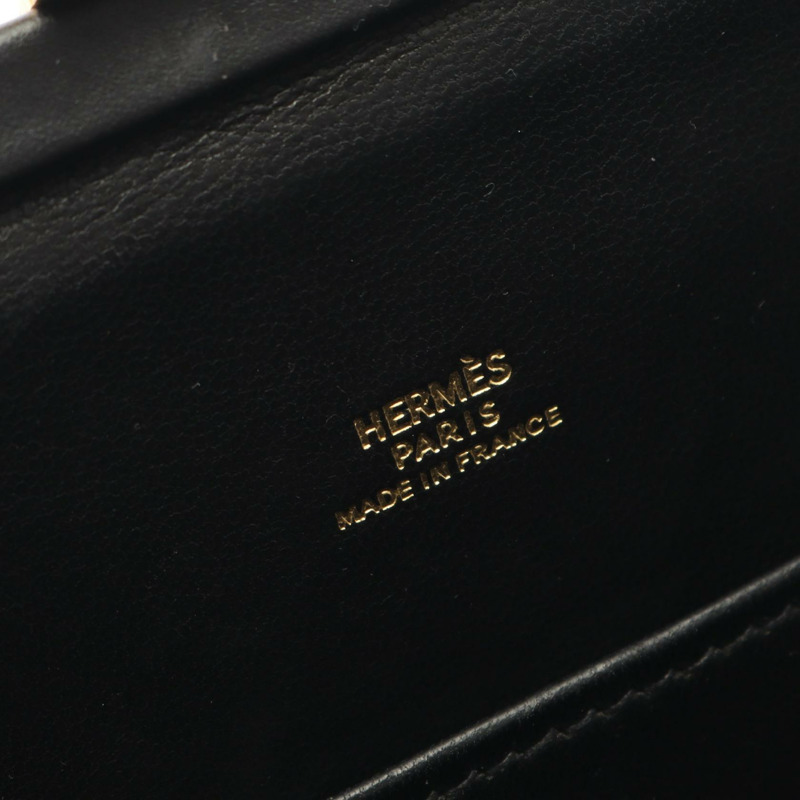 愛馬仕黑色小牛皮單肩包，二手女款，金色五金配件-3