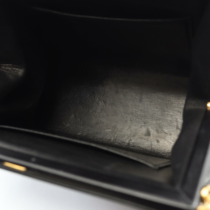 愛馬仕黑色小牛皮單肩包，二手女款，金色五金配件-4