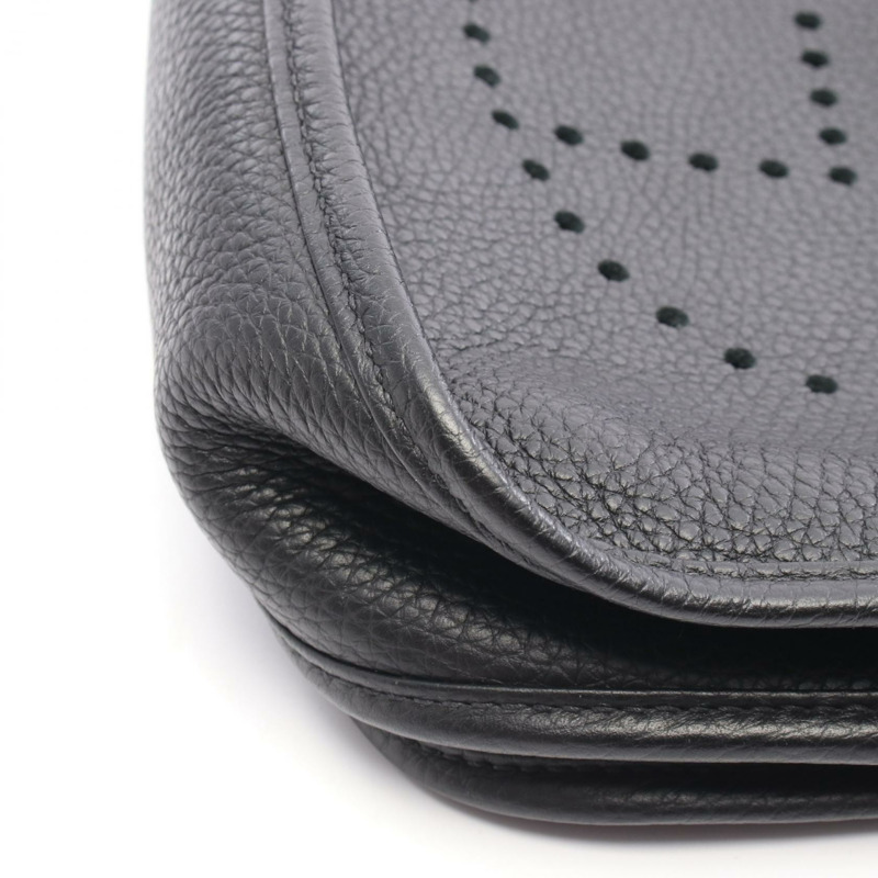 愛馬仕 Evelyne 3 PM 肩挎包 D Taurillon Clemence 黑色 二手 金色五金-5