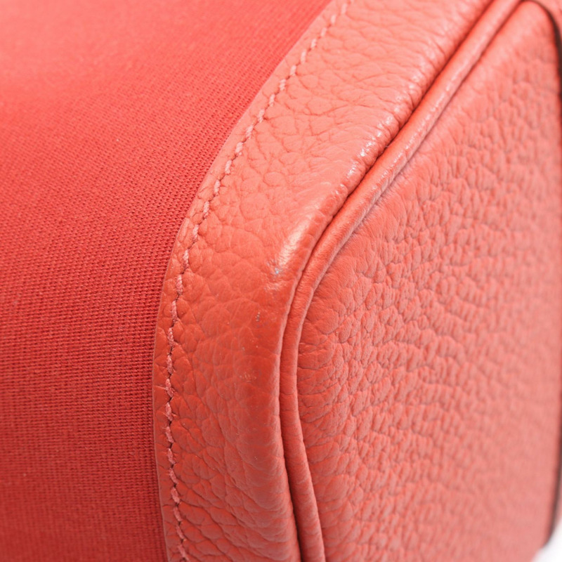 愛馬仕 Garden Party TPM Verso 手提包，Toile 帆布皮革，紅色，二手-5