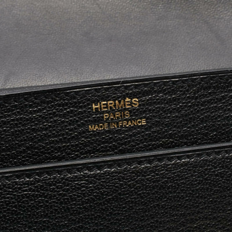 HERMES Verrou 手拿包 Chevre 皮革 黑色 二手 女用 GHW C-3