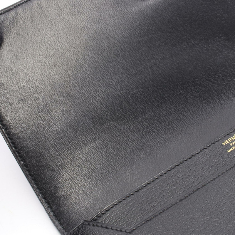 HERMES Verrou 手拿包 Chevre 皮革 黑色 二手 女用 GHW C-7