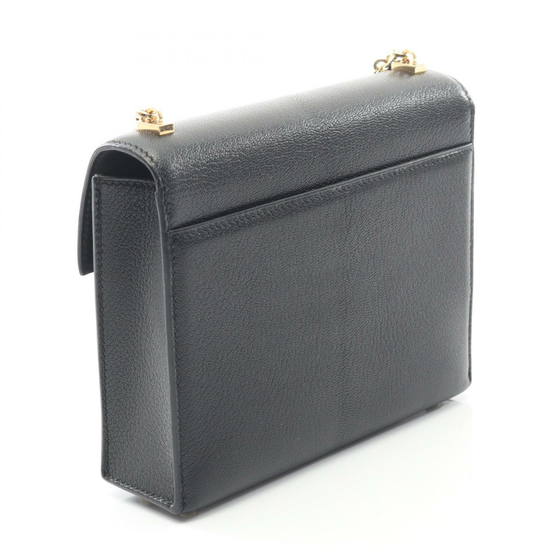 愛馬仕 Verrou 迷你鏈條肩包，D 山羊皮黑色，二手，金色五金-1