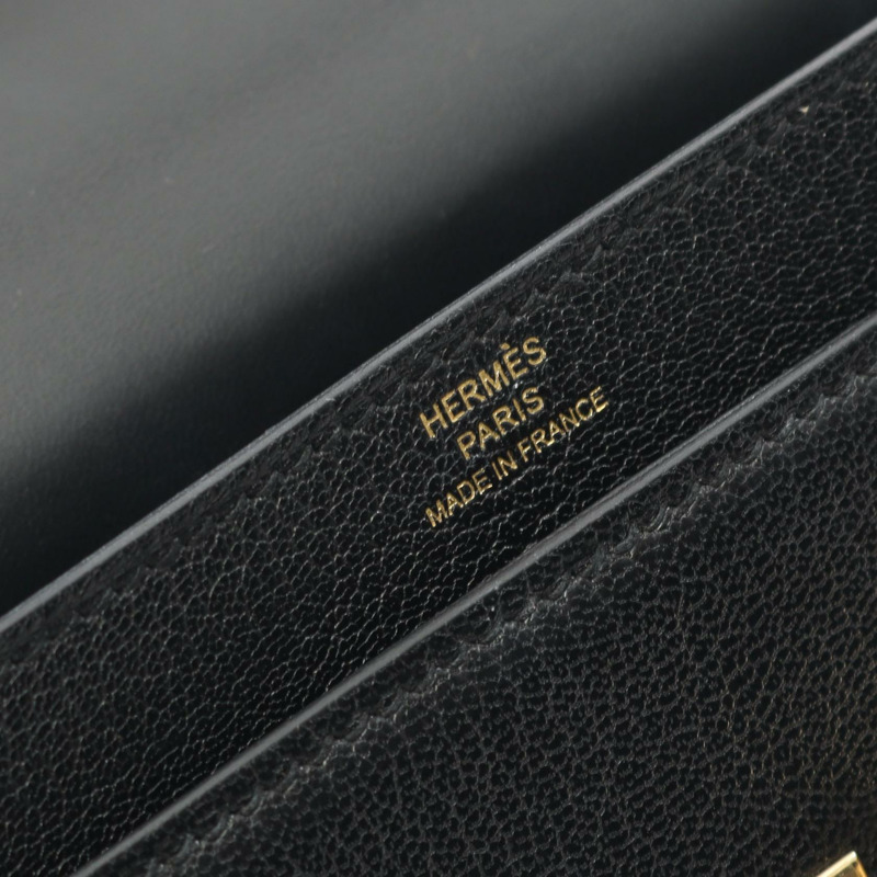 愛馬仕 Verrou 迷你鏈條肩包，D 山羊皮黑色，二手，金色五金-3