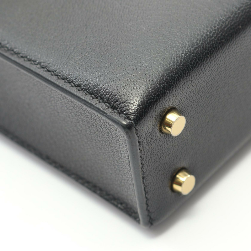 愛馬仕 Verrou 迷你鏈條肩包，D 山羊皮黑色，二手，金色五金-6