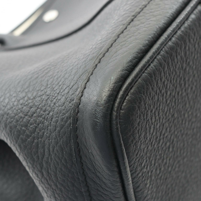 愛馬仕 Garden Party PM 手提包 X Country 皮革黑色二手女士 SHW-5