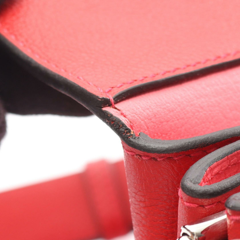 愛馬仕 Opli 24 單肩斜背包 071929CK Novillo 皮革 紅色 粉紅色 二手-5