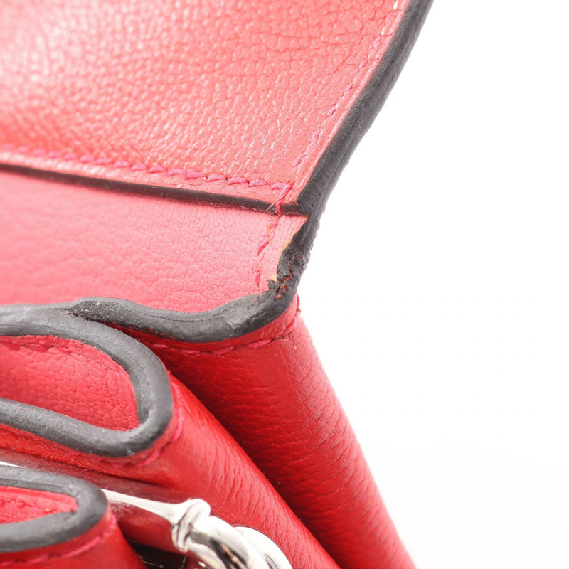 愛馬仕 Opli 24 單肩斜背包 071929CK Novillo 皮革 紅色 粉紅色 二手-6