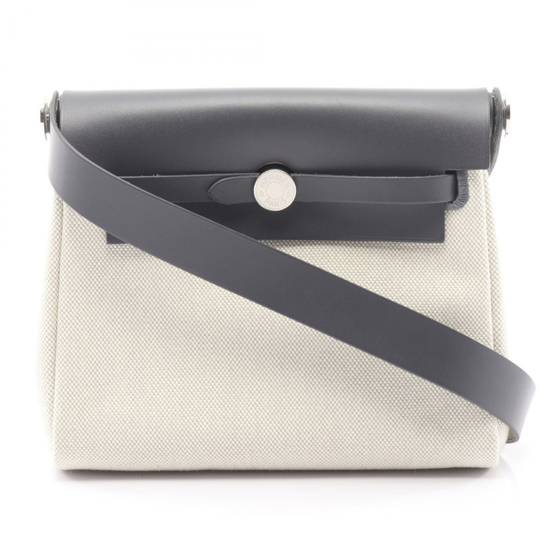 愛馬仕 Herbag Zip 迷你肩斜背包，搭配 Toile H Vache Hunter SHW 五金配件，二手-0
