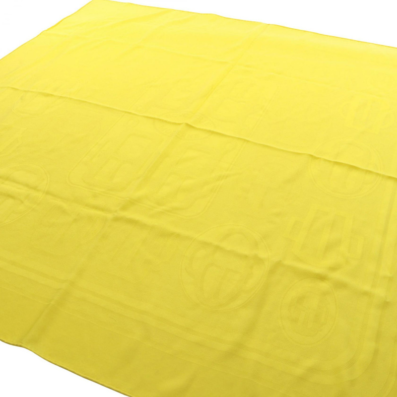 愛馬仕 Carre 115 現代扣環絲巾，黃色，二手女款-1