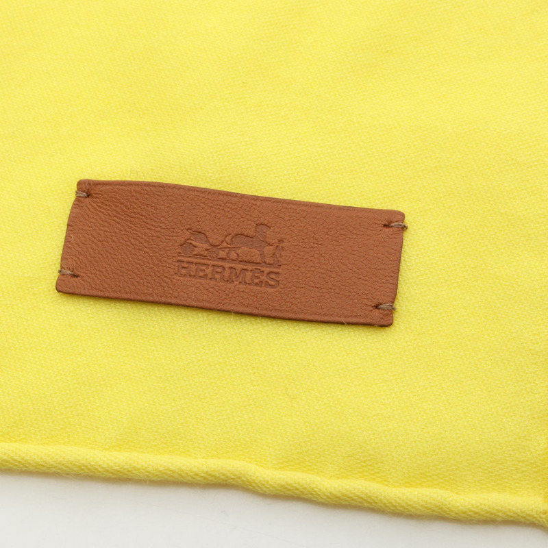 愛馬仕 Carre 115 現代扣環絲巾，黃色，二手女款-2