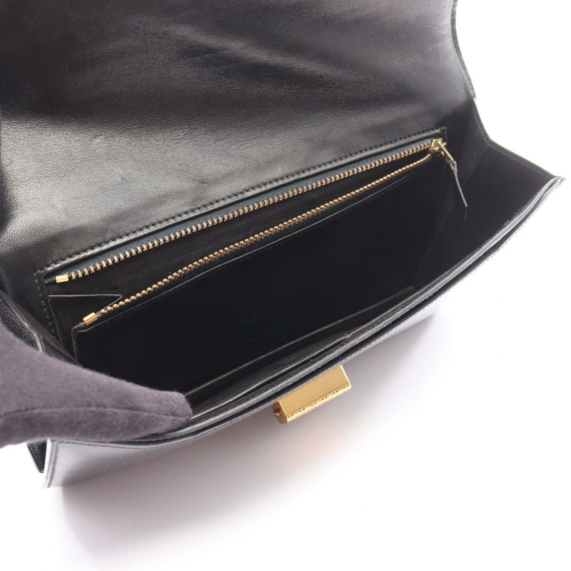 愛馬仕復古商務手拿包 J Box 小牛皮黑色金色五金二手女士-2