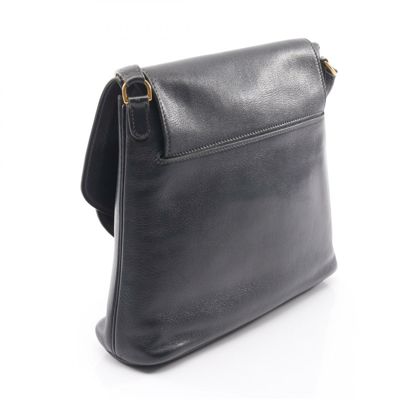 愛馬仕 R Gulliver 肩挎包，藍色靛藍皮革，二手，女士，金色五金-1