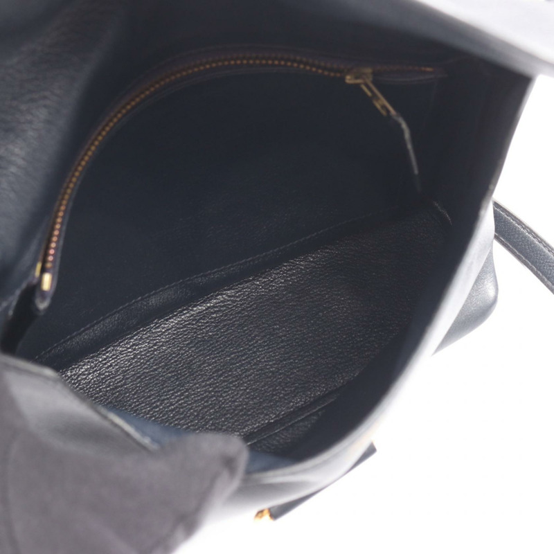 愛馬仕 R Gulliver 肩挎包，藍色靛藍皮革，二手，女士，金色五金-2