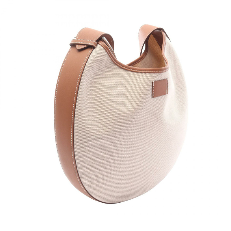 愛馬仕 Alson 單肩包 B Toile H Swift 皮革 米白色 金色 二手 GHW 女士-1