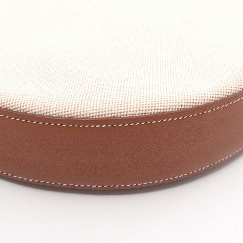 愛馬仕 Alson 單肩包 B Toile H Swift 皮革 米白色 金色 二手 GHW 女士-5