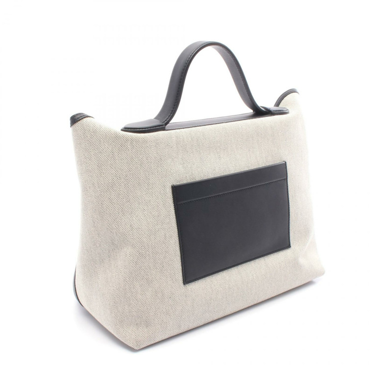 愛馬仕 24-24 35 手提包 U Toile H 帆布 Swift 皮革 灰色 黑色 二手 SHW-1