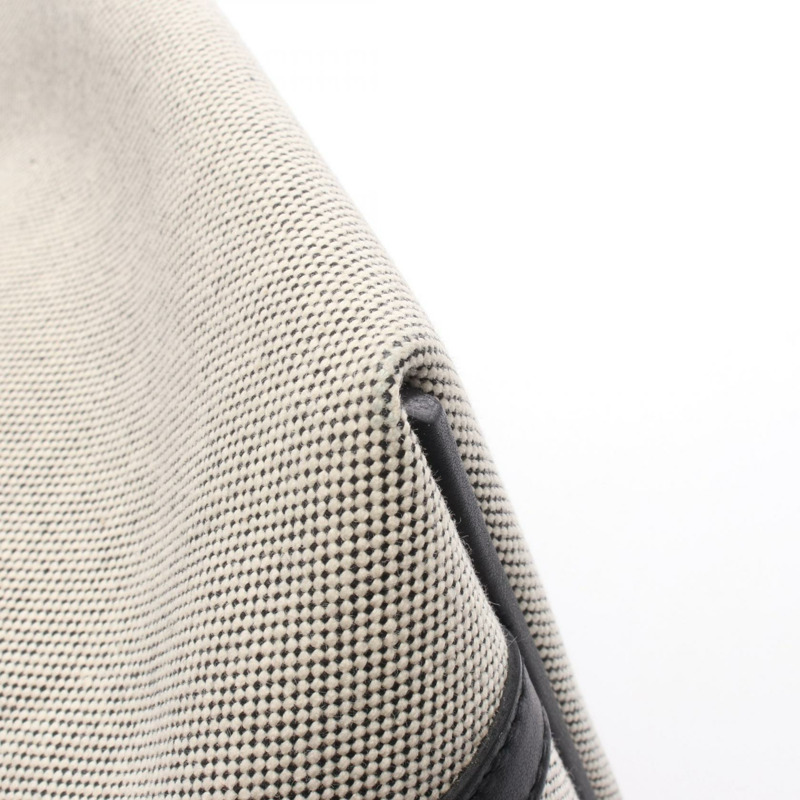 愛馬仕 24-24 35 手提包 U Toile H 帆布 Swift 皮革 灰色 黑色 二手 SHW-7