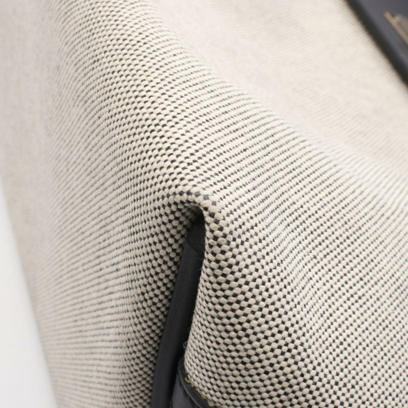 愛馬仕 24-24 35 手提包 U Toile H 帆布 Swift 皮革 灰色 黑色 二手 SHW-8