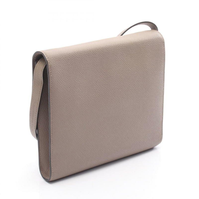 愛馬仕 Clic 16 斜背包，Epsom 皮革，Gris tourterelle 灰色，二手，帶五金配件-1