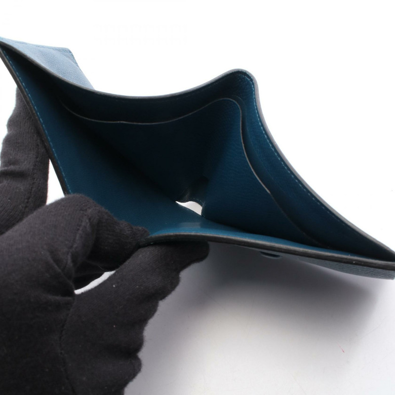 愛馬仕 MC2 Thales 雙折皮夾 G Epsom 藍色 de galice 二手男士 SHW-4