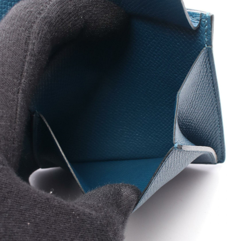 愛馬仕 MC2 Thales 雙折皮夾 G Epsom 藍色 de galice 二手男士 SHW-6