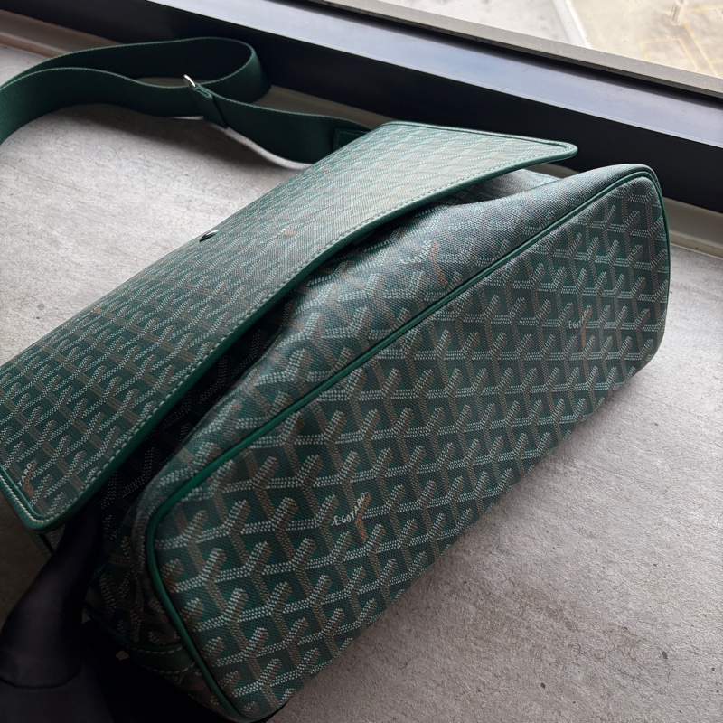 Goyard綠色郵差包-6
